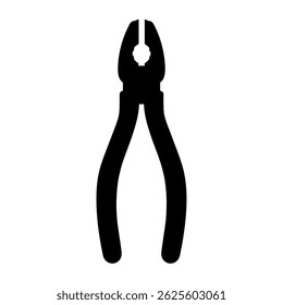 a black pliers tool vector illustration for construction repair work and diy projects graphic element.
