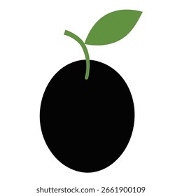black plum vector icon on
