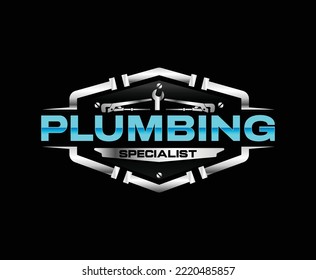 Black Plumbing Service Logo Design Template