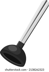 Black plunger, illustration, vector on a white background.