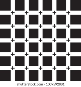 black plus sign on white grid line black background vector illustration image