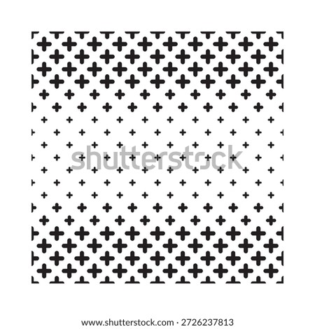 black plus signs on a white square background