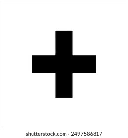 Black plus silhouette vector illustration on white background
