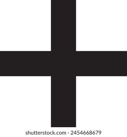 Black plus symbol icon EPS 10