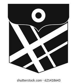 Black pocket patch icon. Simple illustration of black pocket patch vector icon for web