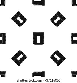 Black pocket pattern repeat seamless in black color for any design. Vector geometric illustration