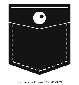 Black pocket symbol icon. Simple illustration of black pocket symbol vector icon for web