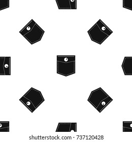 Black pocket symbol pattern repeat seamless in black color for any design. Vector geometric illustration