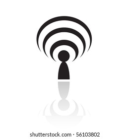 Black podcast isolated on white