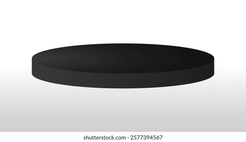 Black podium circle 3d Empty stage, product platform background, Vector illustration