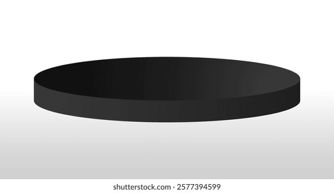 Black podium circle 3d Empty stage, product platform background, Vector illustration