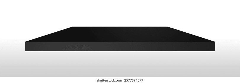 Black podium square 3d Empty stage, product platform background, Vector illustration