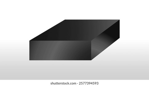 Black podium square 3d Empty stage, product platform background, Vector illustration