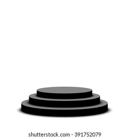 Black podium. Vector illustration.