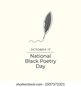 Black Poetry Day vector design template good for celebration usage. Black Poetry Day design. Continuous line drawing. eps 10.