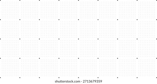 Black point grid texture on white background. FUI science grid backdrop. Math or technological notebook blank sheet.
