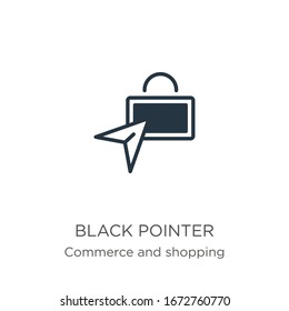 Black pointer icon vector. Trendy flat black pointer icon from commerce and shopping collection isolated on white background. Vector illustration can be used for web and mobile graphic design, logo, 