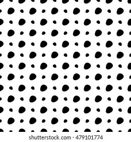 black points on white background