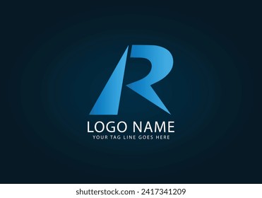 Black pointy tipped letter r icon
