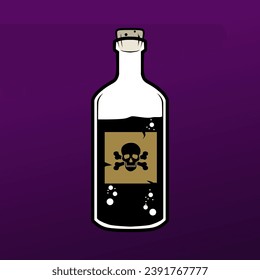 Black poison bottle vector template