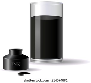 Black poisonous ink drink vector