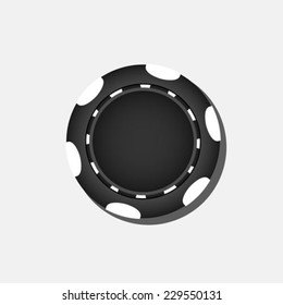 Black poker chip isolated on white