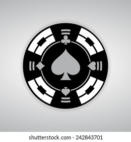 black poker chip, spades