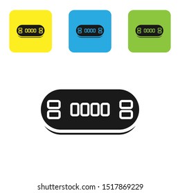 Black Poker table icon isolated on white background. Set icons colorful square buttons. Vector Illustration