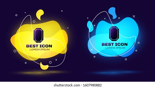 Black Poker table icon isolated on blue background. Set abstract banner with liquid shapes. Vector Illustration