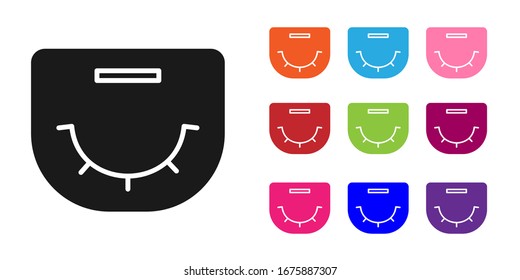 Black Poker table icon isolated on white background. Set icons colorful. Vector Illustration