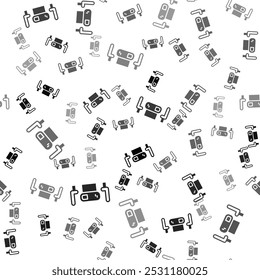 Icono de mesa de póquer negro aislado sin patrón sobre fondo blanco.  Vector