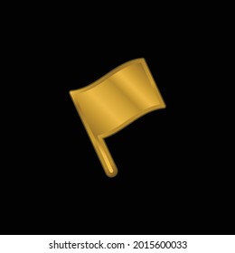 Black Pole Flag gold plated metalic icon or logo vector