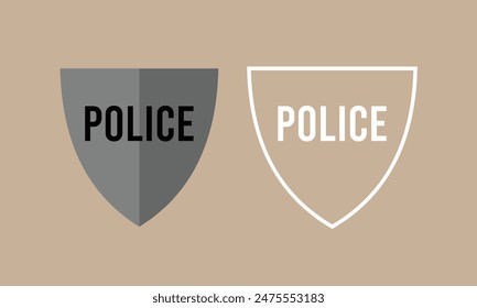 Black Police badge icon isolated on white background. Sheriff badge sign. Shield with star symbol. Vector. Police badge icon.