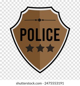 Black Police badge icon isolated on white background. Sheriff badge sign. Shield with star symbol. Vector. Police badge icon.