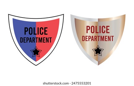 Black Police badge icon isolated on white background. Sheriff badge sign. Shield with star symbol. Vector. Police badge icon.