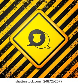 Black Police badge icon isolated on yellow background. Sheriff badge sign. Warning sign. Vector