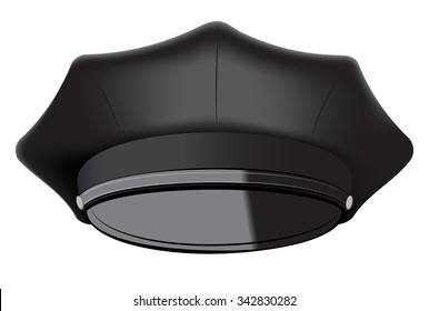 Black Police Cap