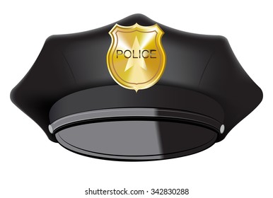 Black Police Cap