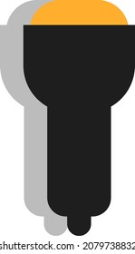 Black police flashlight, illustration, vector, on a white background.