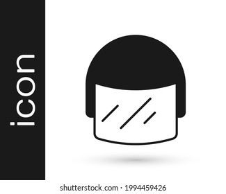 Black Police helmet icon isolated on white background. Military helmet.  Vector
