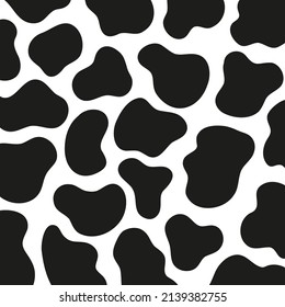 Black polka dot background of milk cow leather.