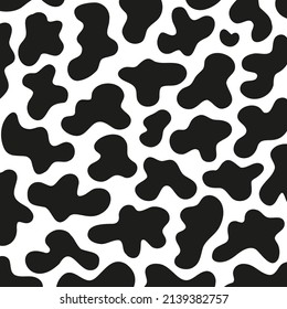 Black polka dot background of milk cow leather.