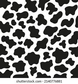 Black polka dot background of milk cow leather.