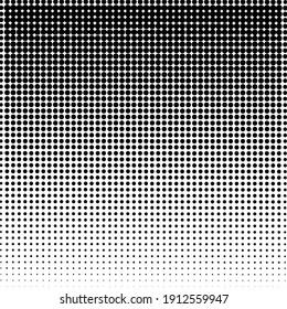 Black polka dot halftone background. Vector illustration.