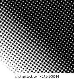 Black polka dot halftone background. Vector illustration.