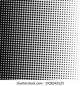 Black polka dot halftone background. Vector illustration.