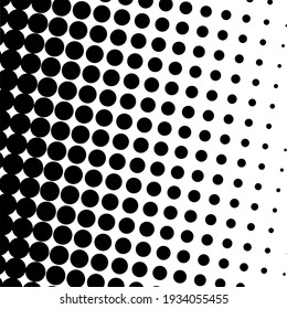 Black polka dot halftone background. Vector illustration.