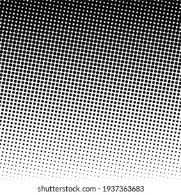 Black polka dot halftone background. Vector illustration.