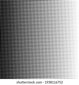 Black polka dot halftone background. Vector illustration.
