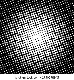 Black polka dot halftone background. Vector illustration.